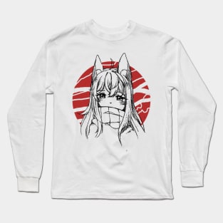 Fox girl art draw fan Long Sleeve T-Shirt